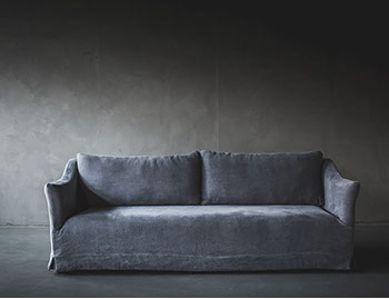 Maßgeschneidertes Sofa mit Husse aus belgischem Leinen